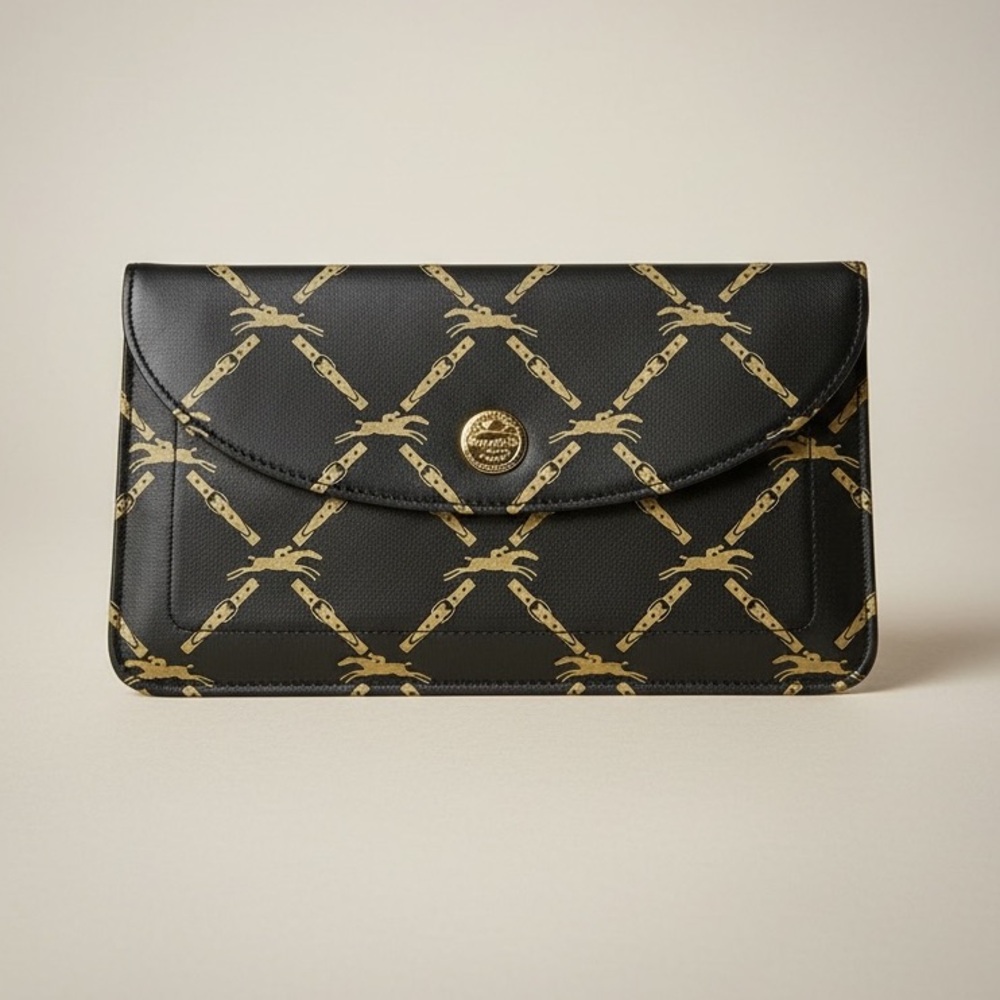 Vintage Longchamp Paris Monogram Clutch | Made in France | Rare Equestrian - Picture 10 of 11